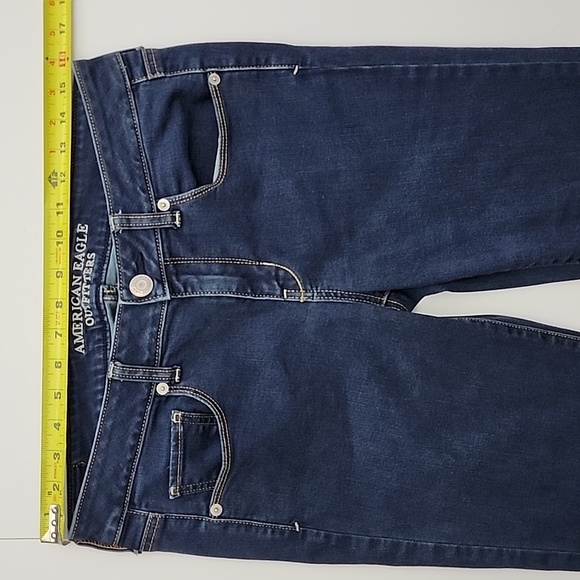 American Eagle Outfitters Women's Dark Wash Blue Skinny Jeans Stretch Sz 10 Long - Picture 14 of 15